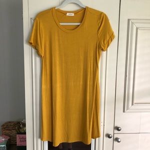 Adrienne Mustard/Yellow/Gold T Shirt Dress Size SM